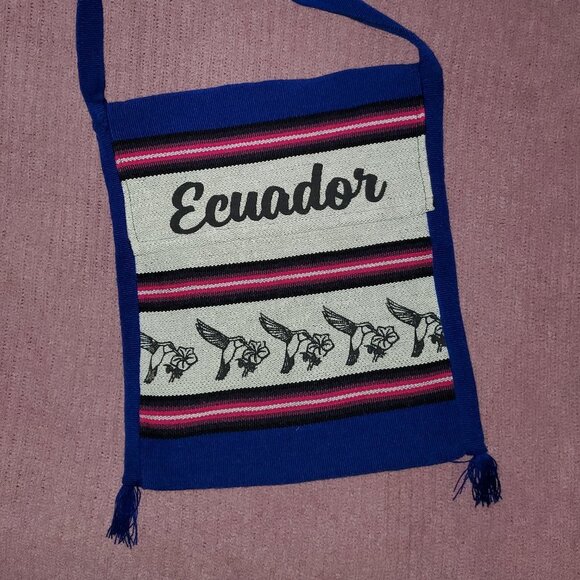 Ecuador Handmade Royal Blue Crossbody Bag 🏵 🏵 🏵 - Picture 1 of 7